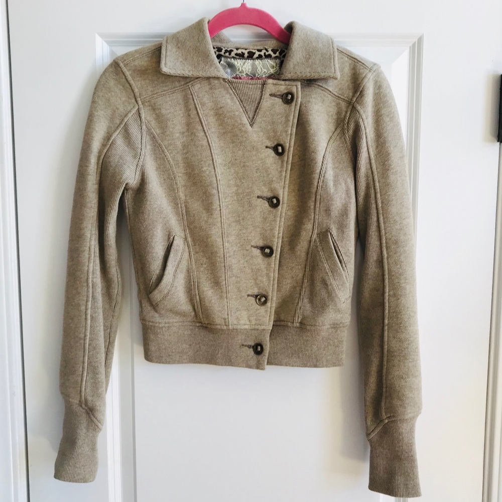 Free People knit moto jacket, size XS